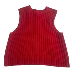 Susan Bristol Red Cable Knit Sweater Vest